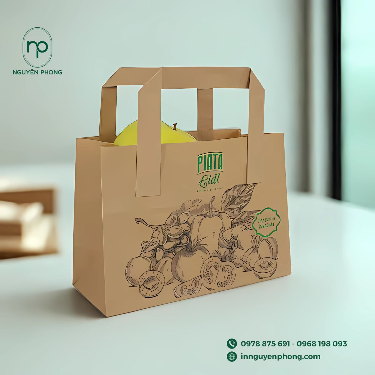 Mẫu túi giấy đựng hoa quả nhập khẩu